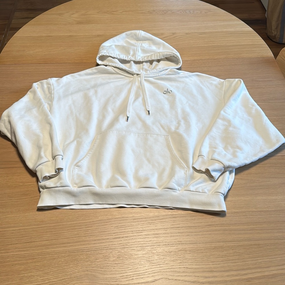 Alo yoga accolade hoodie cream color size large